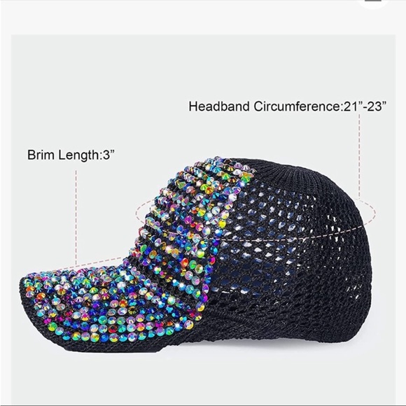 🆕 💠Bling💠 Baseball Hats for Women with Studded Rhinestone - Picture 4 of 8